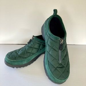 Lands’ End Suede and Nylon Quilted Zip Women’s Slip-on Shoes